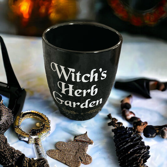 Witches herb garden ceramic plant pot